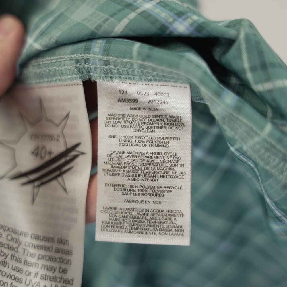 Columbia Silver Ridge Plaid Long Sleeve Shirt Blue Green XL UPF 40 AM3599 - Picture 9 of 14
